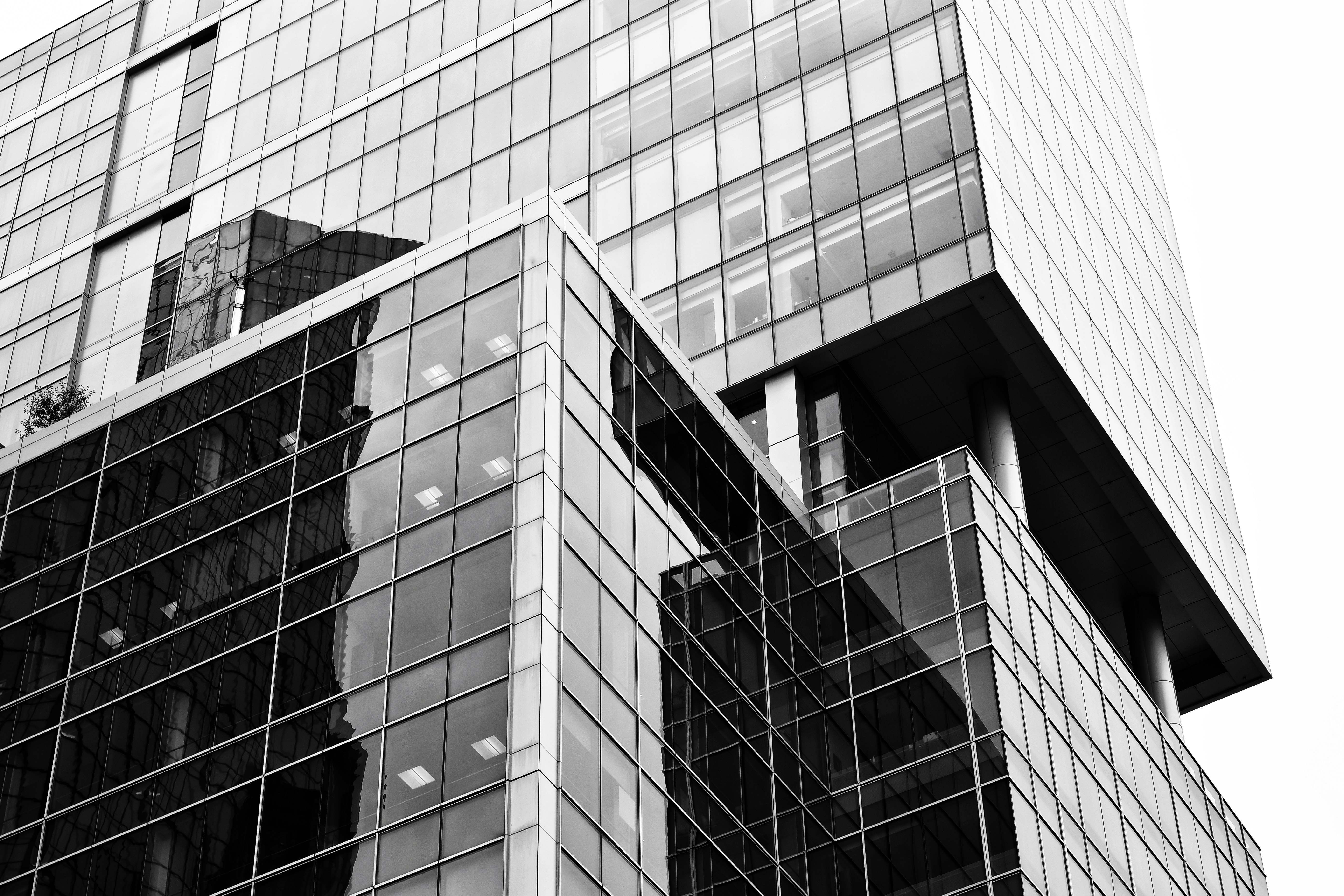 grayscale photo of concrete building